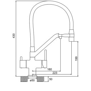Смесители для кухни Gappo G4398-83 под фильтр с гибким изливом золото/чёрный